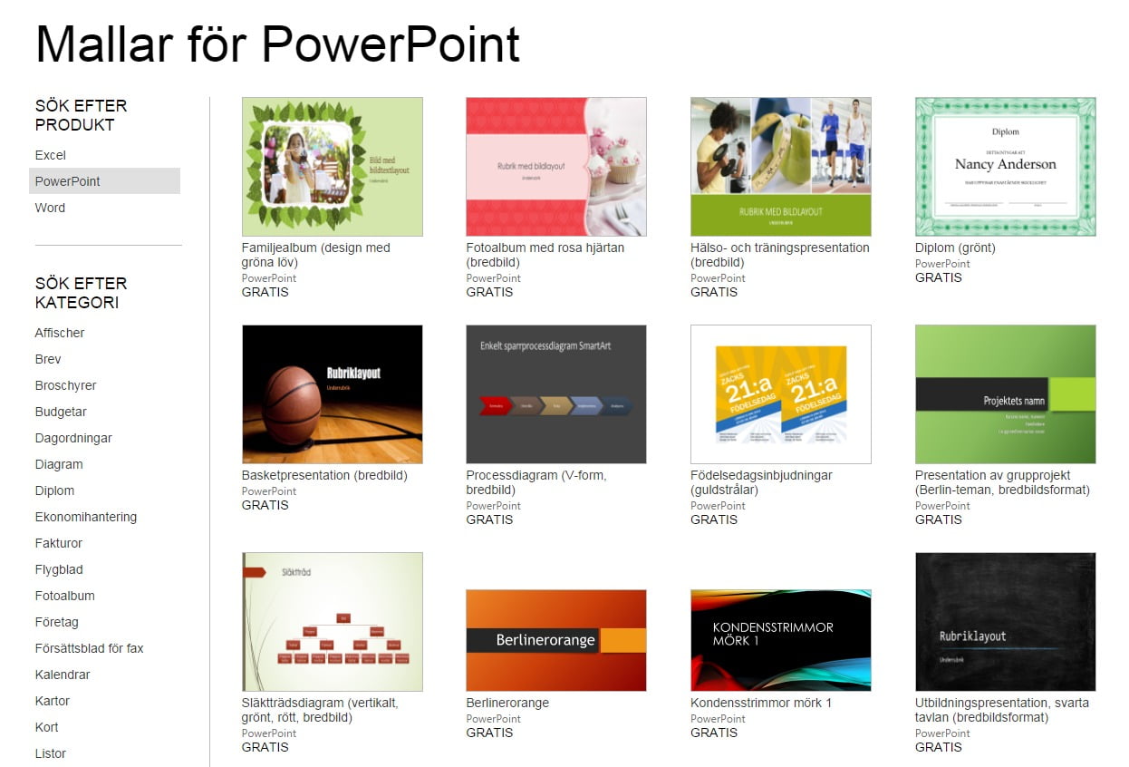 powerpoint presentation mall gratis